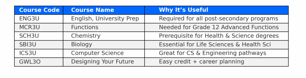 available grade 11 online courses